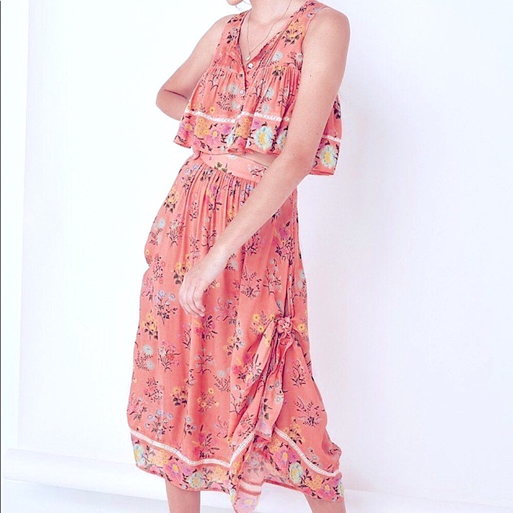 Spell & the Gypsy Posy Side Tie Skirt XS EUC